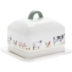 Lesser And Pavey GENERAL GIFTS Ceramic Butter Dish Country Life Farm
