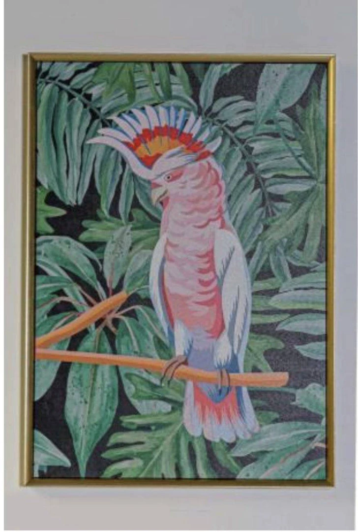 Giftworks Pink Bird Gold Framed Canvas GENERAL GIFTS 3 Giftworks Pink Bird Gold Framed Canvas GENERAL GIFTS