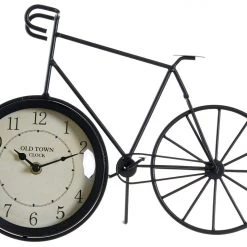 Giftworks GENERAL GIFTS Black Metal Mantel CLock - Bicycle 34X11X25cm