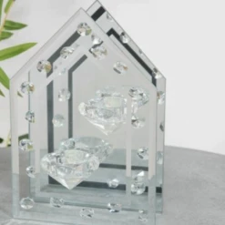 William Widdop HESTIA® MIRROR & GLASS BEAD DOUBLE TEALIGHT HOLDER