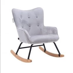 Zons GENERAL GIFTS Children's Velvet Rocking Chair 63x49xH68cm - Grey