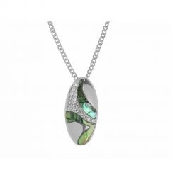 Giftworks Oval Ab Effect Pendant Necklace JEWELLERY