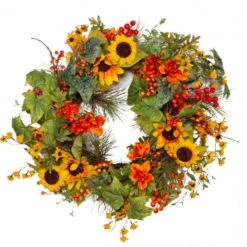 Elmes Autumn Wreath With Sunflowers 18” GENERAL GIFTS