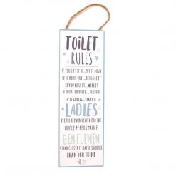 William Widdop LOVE LIFE WALL PLAQUE - TOILET RULES 30CM GENERAL GIFTS