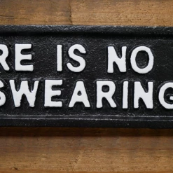 Giftworks GENERAL GIFTS Cast Iron Sign (Swearing)