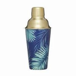 KitchenCraft BarCraft Brass Finish Stainless Steel Tropical Leaves Cocktail Shaker GENERAL GIFTS