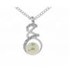 Giftworks Rhodium Pearl Interwoven Twist Crystal Necklace (INEC3783) GENERAL GIFTS