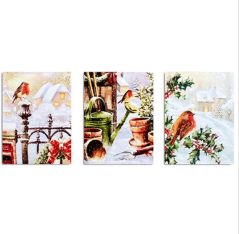 Giftworks Snowy Robin Scenes 40x30cm 3 Giftworks Snowy Robin Scenes 40x30cm