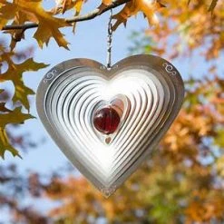 Colours In Motion Garden Red Heart Wind Spinner