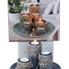 IKO GENERAL GIFTS Tea Light Holder Set With Round Plate & Heart Decoration D=20cm (Pre Order For Mid September)