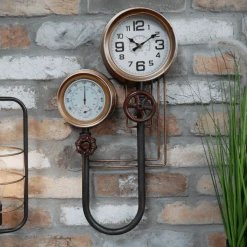 Dutch Brothers GENERAL GIFTS Industrial Rustic Pipe Clock