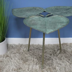 Dutch Brothers Gilded Triple Ginkgo Leaf Side Table (Pre Order For Late October) GENERAL GIFTS