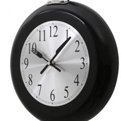 Premier Housewares GENERAL GIFTS Clocks For Kitchen Black Frying Pan Design Wall Clock