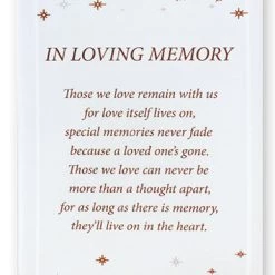 CBC GENERAL GIFTS In Loving Memory Glass Plaque