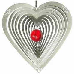 Colours In Motion Garden Red Heart Wind Spinner