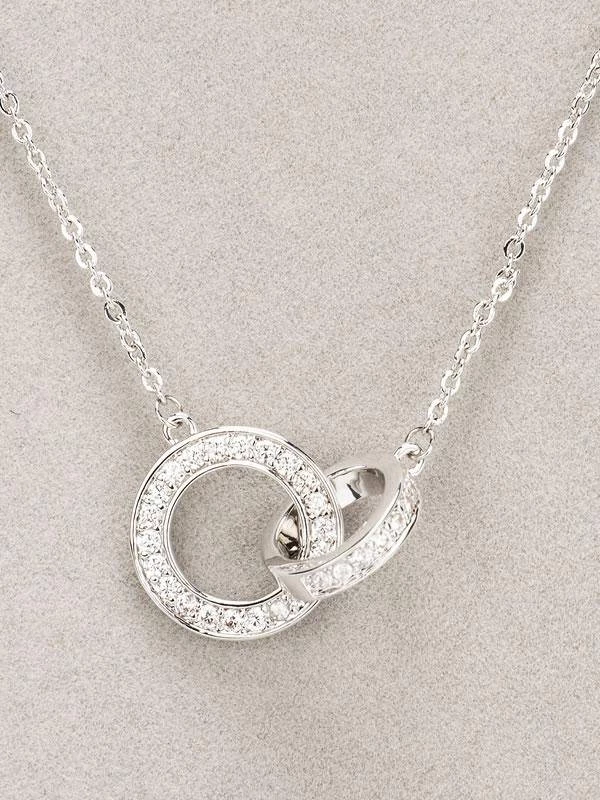 Giftworks Newgrange Living Silver Interlocking Diamante Necklace GENERAL GIFTS 3 Giftworks Newgrange Living Silver Interlocking Diamante Necklace GENERAL GIFTS