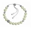Indulgence Jewellery Rhodium Crystal Pearl Drawstring Bracelet (IBRA1268)