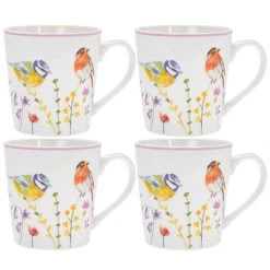 Lesser And Pavey Garden Birds Mugs Set Of 4