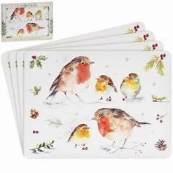 Lesser And Pavey WINTER ROBIN PLACEMAT SET OF 4