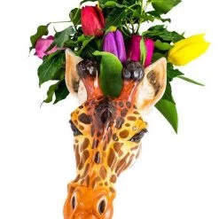 McGowan & Rutherford Ceramic Giraffe Head Wall Sconces Vase GENERAL GIFTS