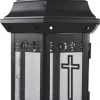 CBC Black Metal & Glass Grave Light Holder - 10 Inch GENERAL GIFTS