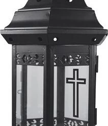 CBC Black Metal & Glass Grave Light Holder - 10 Inch GENERAL GIFTS