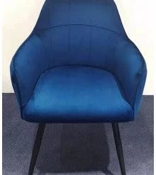 Giftworks GENERAL GIFTS THE GRANGE INTERIORS DARK BLUE CHAIR WITH BLACK LEGS