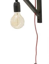 Giftworks Black Wall Sconce With Red Cable GENERAL GIFTS