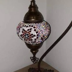 Giftworks Multi Colour Star Swan Neck Turkish Moroccan Handmade Mosaic Lamp GENERAL GIFTS