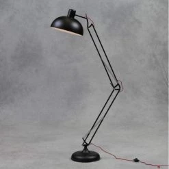 McGowan & Rutherford GENERAL GIFTS Matt Black Extra Large Classic Desk Style Floor Lamp