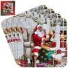 Lesser And Pavey CHRISTMAS SHOP SANTA CHRISTMAS COASTERS SET OF 4