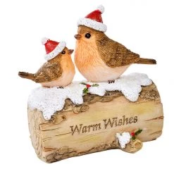 Richard Lang ROBINS ON LOG ORNAMENT CHRISTMAS SHOP