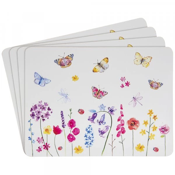Lesser And Pavey BUTTERFLY GARDEN PLACEMATS 4 SET 3 Lesser And Pavey BUTTERFLY GARDEN PLACEMATS 4 SET
