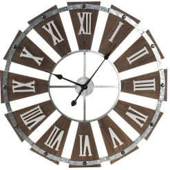 ITEM SKELETON WALL CLOCK MDF METAL 75X5X75 NATURAL GENERAL GIFTS