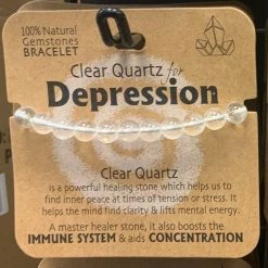 Royal County GENERAL GIFTS CLEAR QUARTZ FOR DEPRESSION GEMSTONE BRACELET