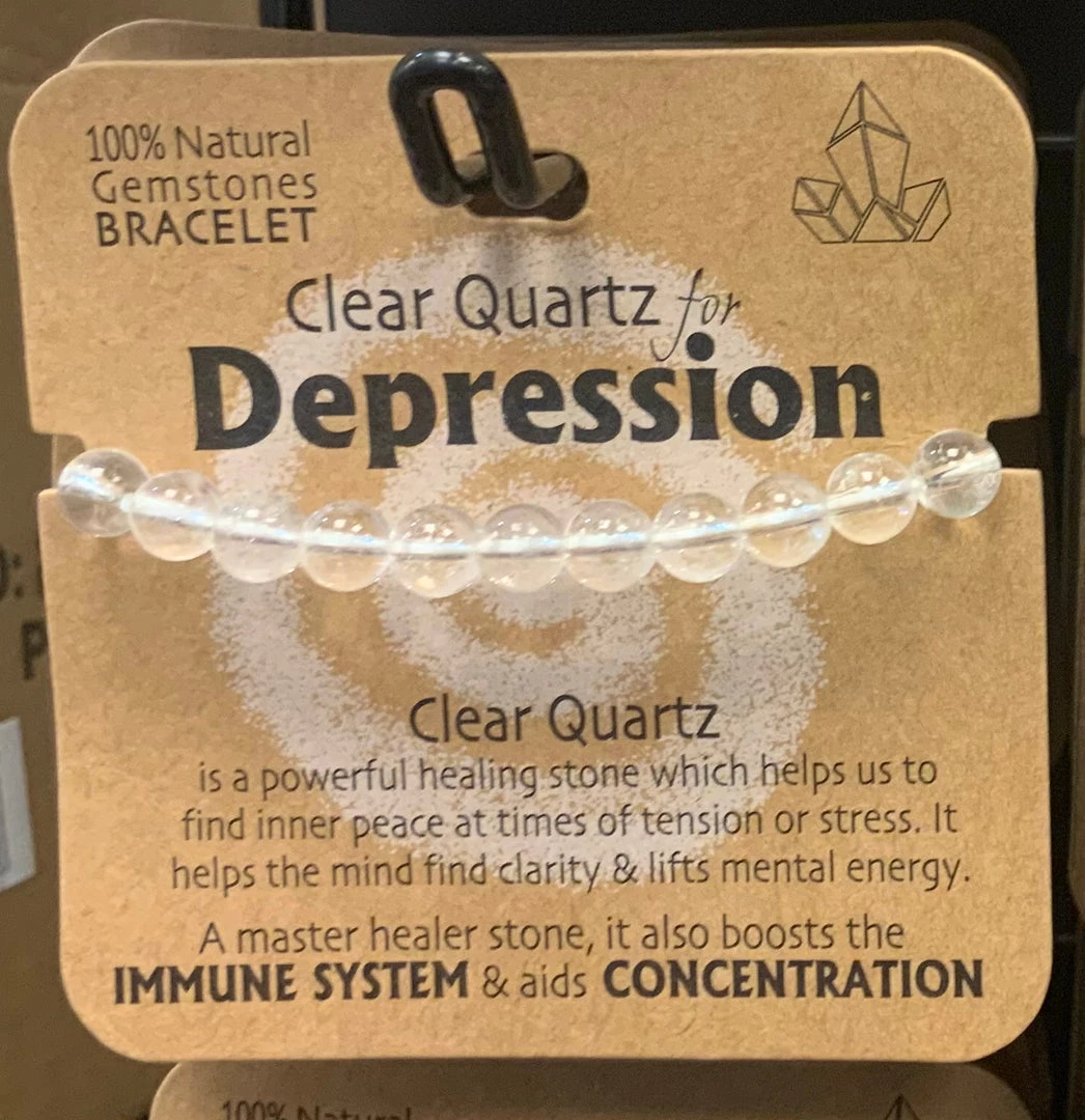 Royal County GENERAL GIFTS CLEAR QUARTZ FOR DEPRESSION GEMSTONE BRACELET 3 Royal County GENERAL GIFTS CLEAR QUARTZ FOR DEPRESSION GEMSTONE BRACELET