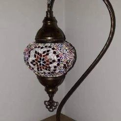 Giftworks Multi Colour Star Swan Neck Turkish Moroccan Handmade Mosaic Lamp GENERAL GIFTS