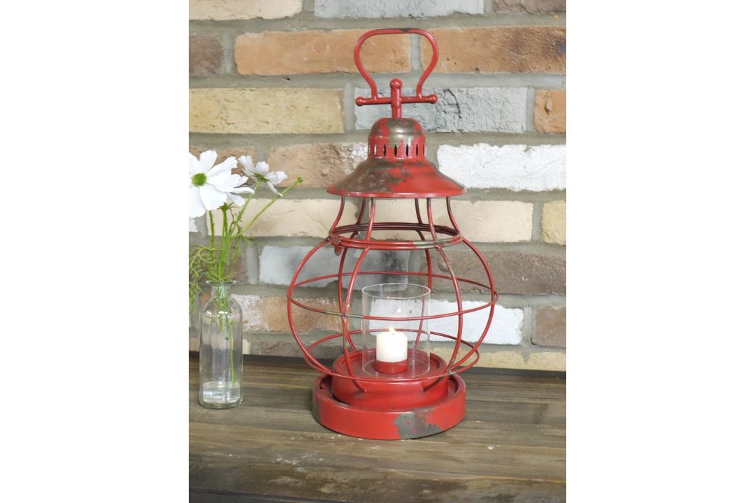 Dutch Brothers Red Hurricane Candle Holder 5 Dutch Brothers Red Hurricane Candle Holder