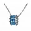 Giftworks Rhodium Aqua CZ Necklace JEWELLERY