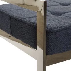 ITEM Home Decor Blue Polyester Steel Furniture Bench (97 X 46 X 57 Cm)