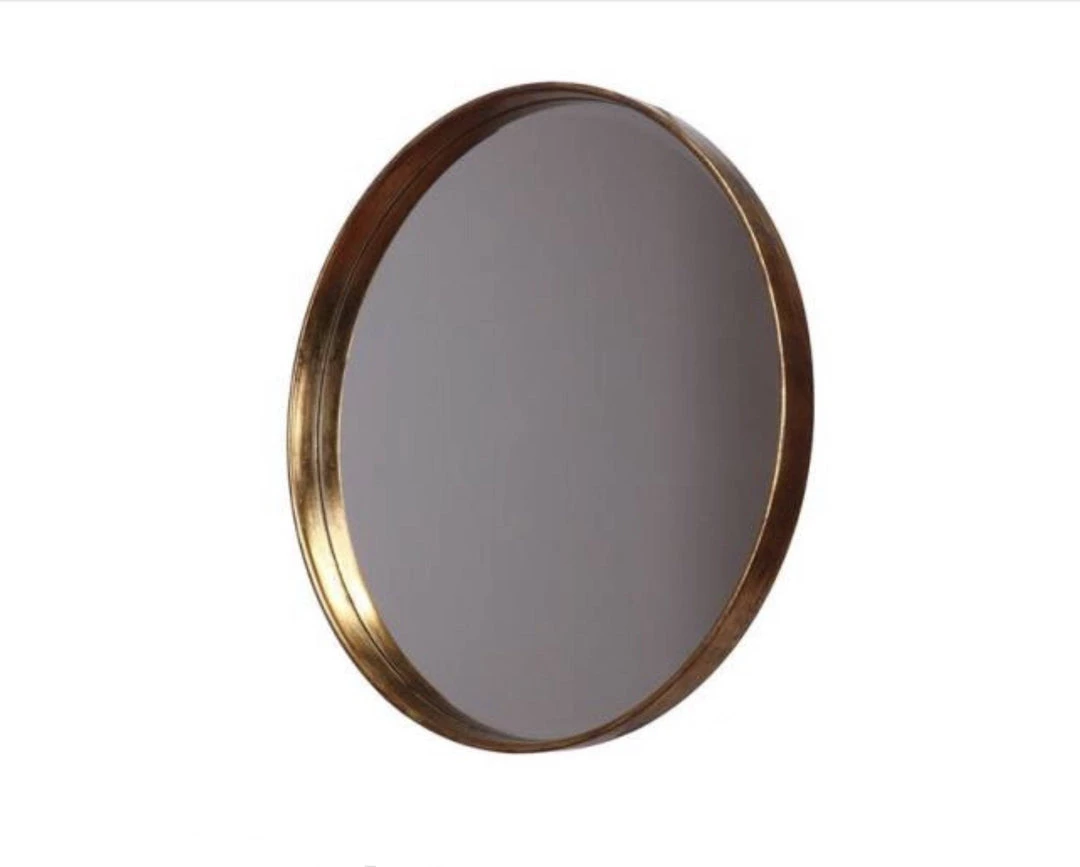 Giftworks MIRRORS Gold Metal Round Hanging Mirror 3 Giftworks MIRRORS Gold Metal Round Hanging Mirror