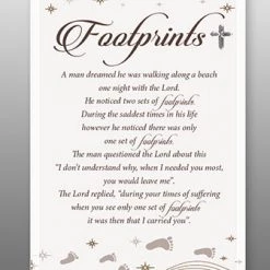 CBC GENERAL GIFTS Glass Plaque - Footprints Verse