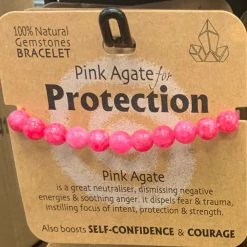 Royal County PINK AGATE FOR PROTECTION GEMSTONE BRACELET GENERAL GIFTS