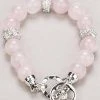 Giftworks Newgrange Living Silver Diamante & Rose Quartz Bracelet GENERAL GIFTS
