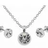 Giftworks Silver Circle Crystal Necklace Set