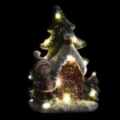 Itemint CHRISTMAS SHOP FIGURE LED GLASS FIBREGLASS CHRISTMAS TREE HOUSE 26X11X37,5cm