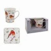 Giftworks WINTER ROBIN & COASTER SET 2 Giftworks WINTER ROBIN & COASTER SET