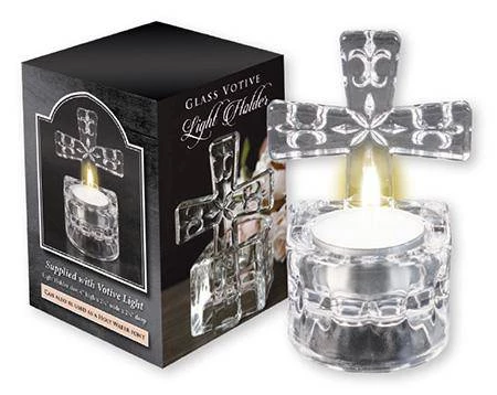 Giftworks GLASS CROSS TEA LIGHT HOLDER & HOLY WATER FONT GENERAL GIFTS 3 Giftworks GLASS CROSS TEA LIGHT HOLDER & HOLY WATER FONT GENERAL GIFTS