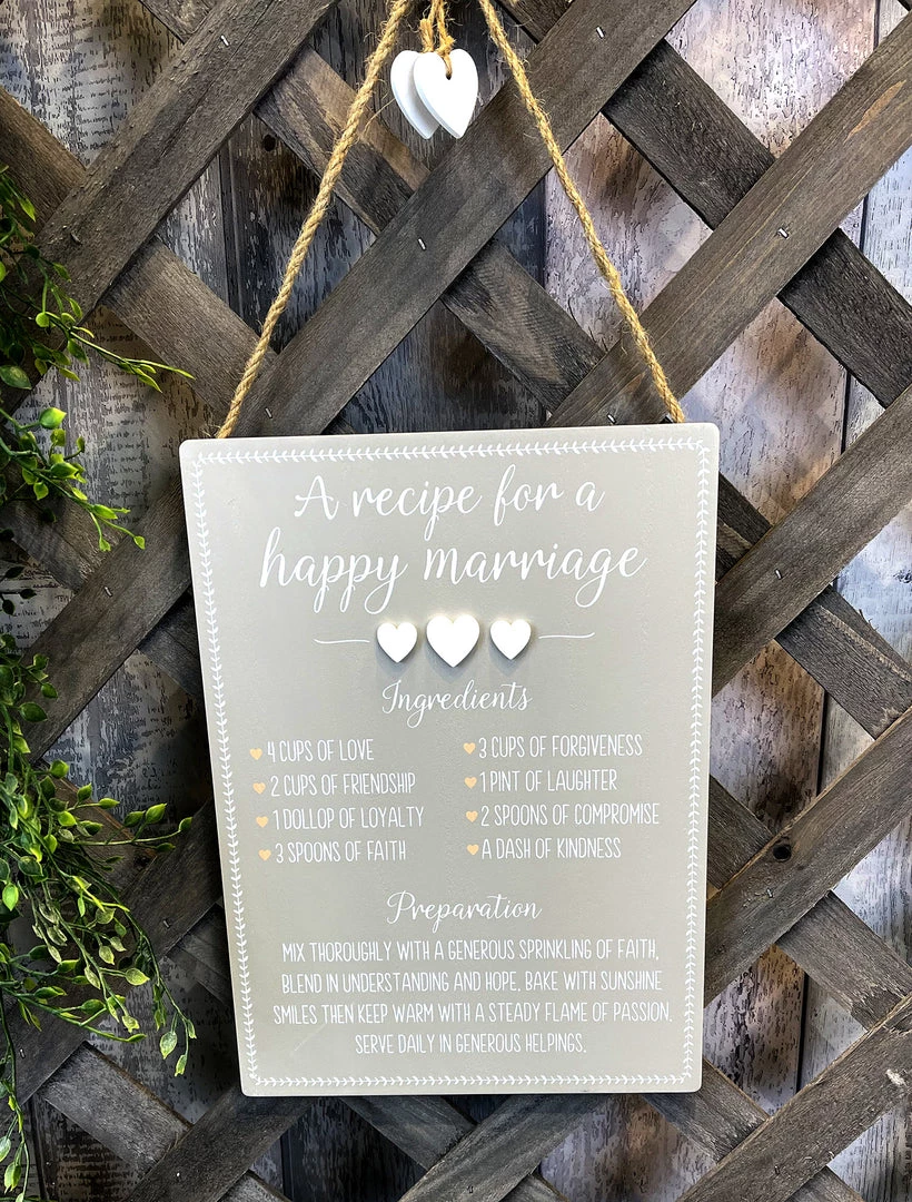 Richard Lang Recipe For A Happy Marriage Plaque 5 Richard Lang Recipe For A Happy Marriage Plaque