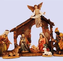 Giftworks Nativity Set With Wood Stable